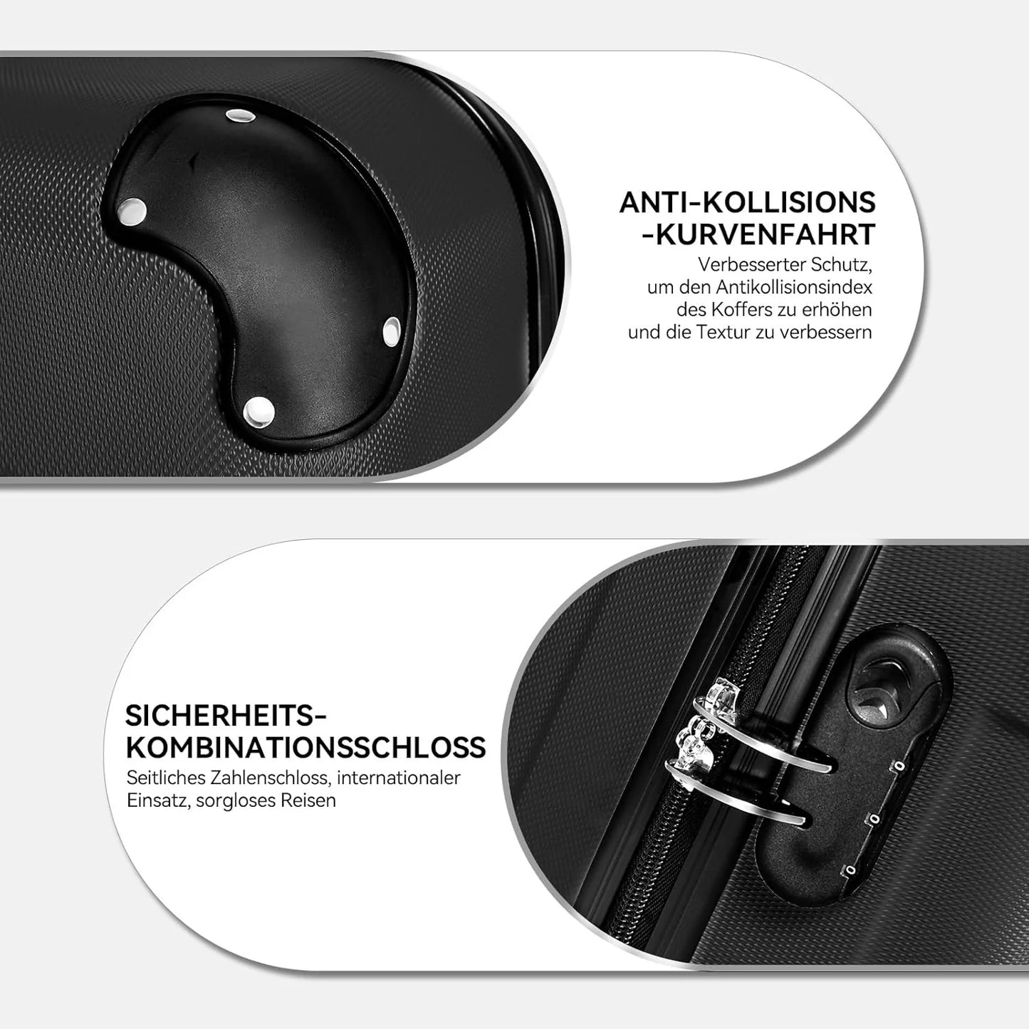 Schwarzes Koffer set