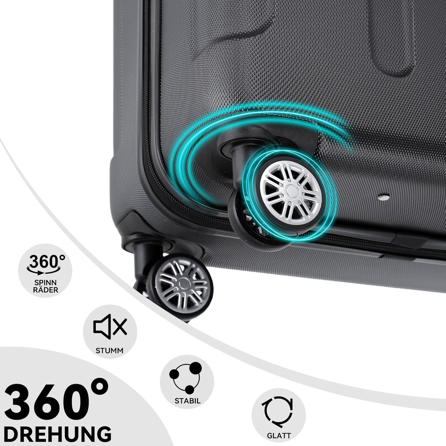 Schwarzes Koffer set